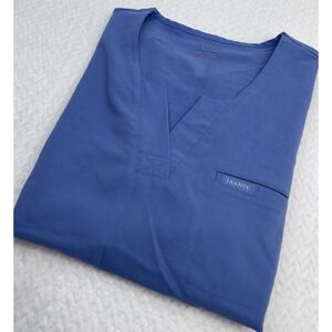 Jaanuu Women's 1-Pocket Tuck-In Scrub Top in Royal‎ Blue Size 2X